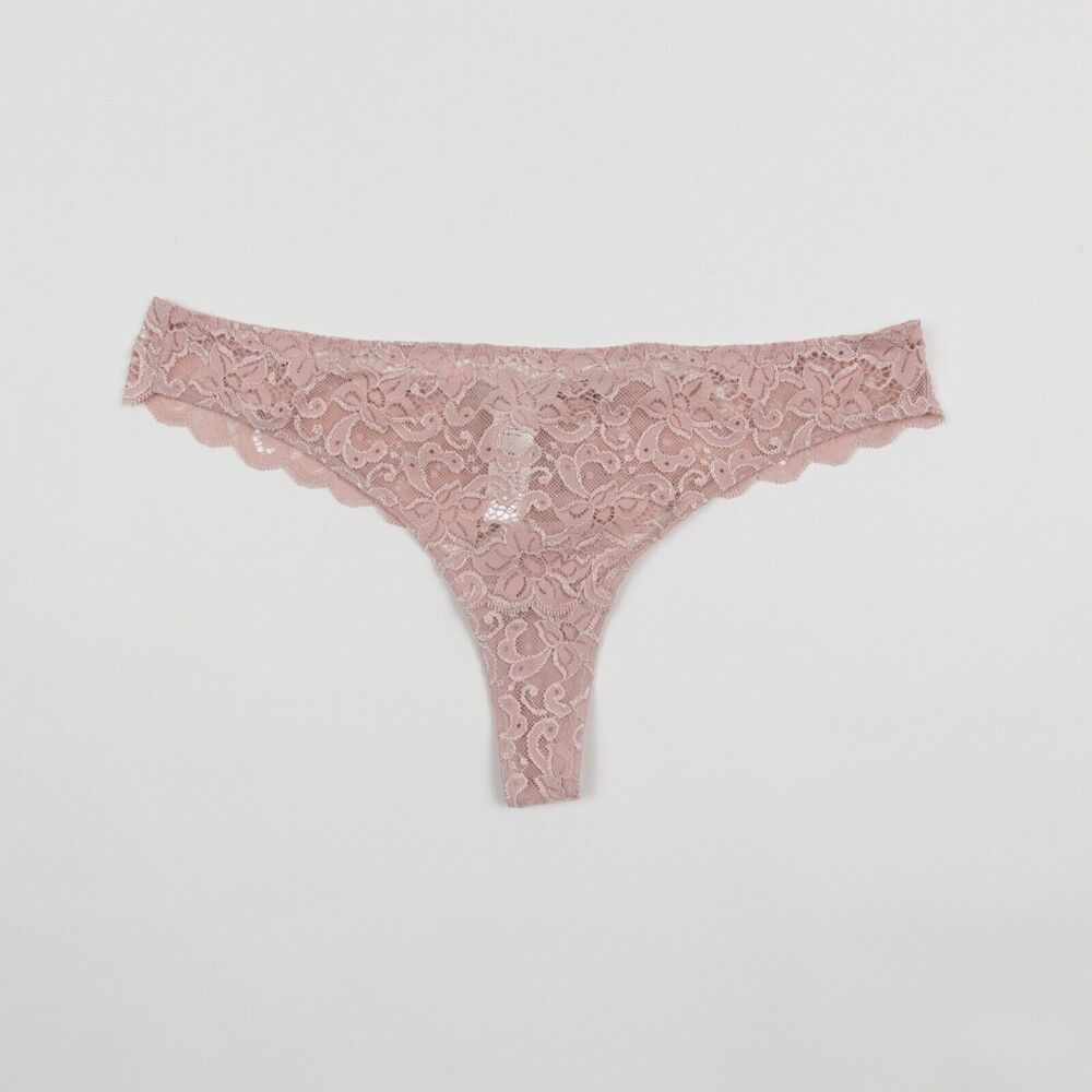 Hanro Women's Stretch Lace Thong Pale Pink Size M 3481